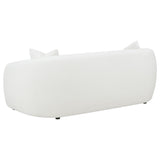 Isabella Faux Sheepskin Upholstered Sofa in Ivory