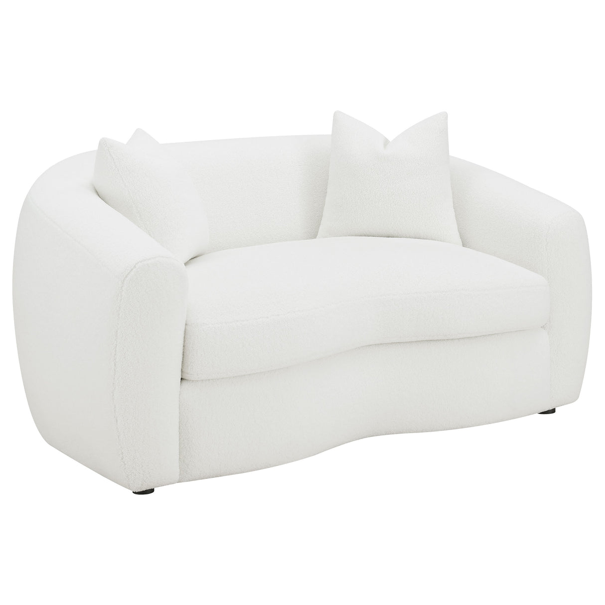 Isabella Faux Sheepskin Loveseat in Natural Ivory