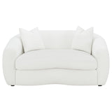Isabella Faux Sheepskin Loveseat in Natural Ivory