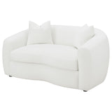 Isabella Faux Sheepskin Loveseat in Natural Ivory