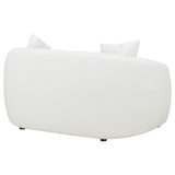 Isabella Faux Sheepskin Loveseat in Natural Ivory