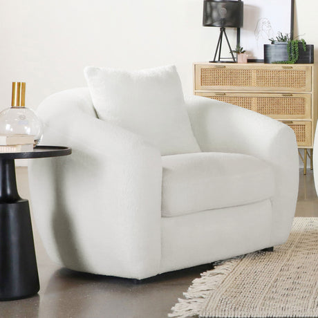 Isabella Faux Sheepskin Accent Chair - Ivory