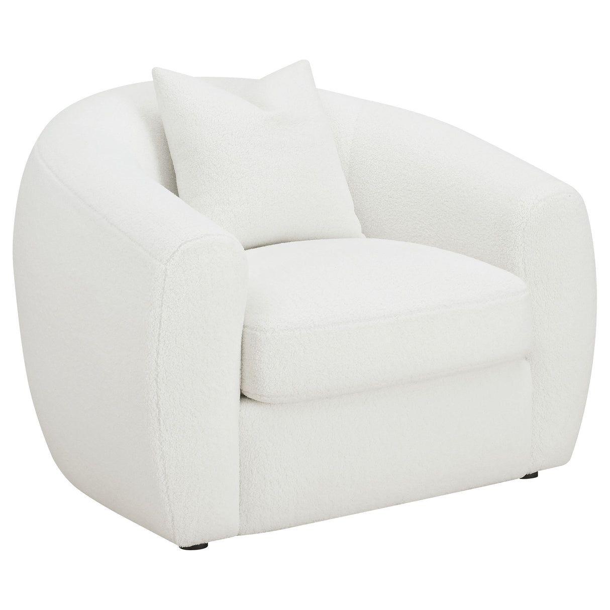 Isabella Faux Sheepskin Accent Chair - Ivory