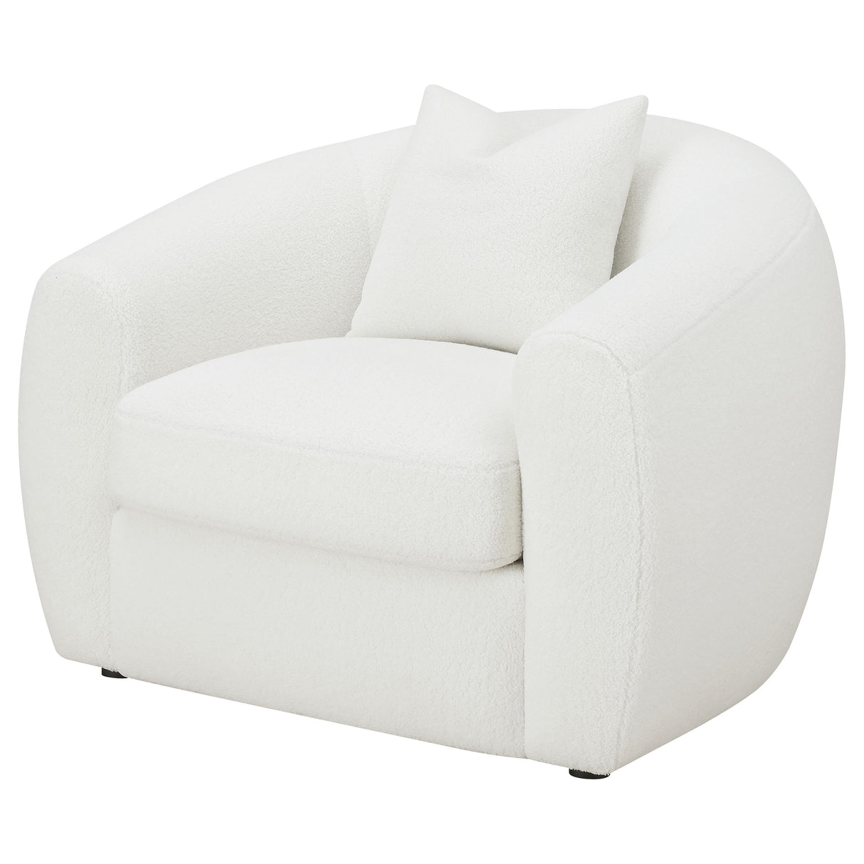 Isabella Faux Sheepskin Accent Chair - Ivory