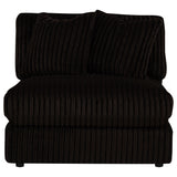 Blaine Chocolate Corduroy Upholstered Armless Chair