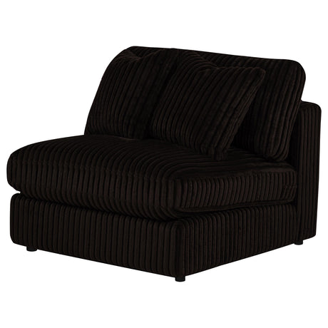 Blaine Chocolate Corduroy Upholstered Armless Chair