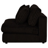 Blaine Chocolate Corduroy Upholstered Armless Chair