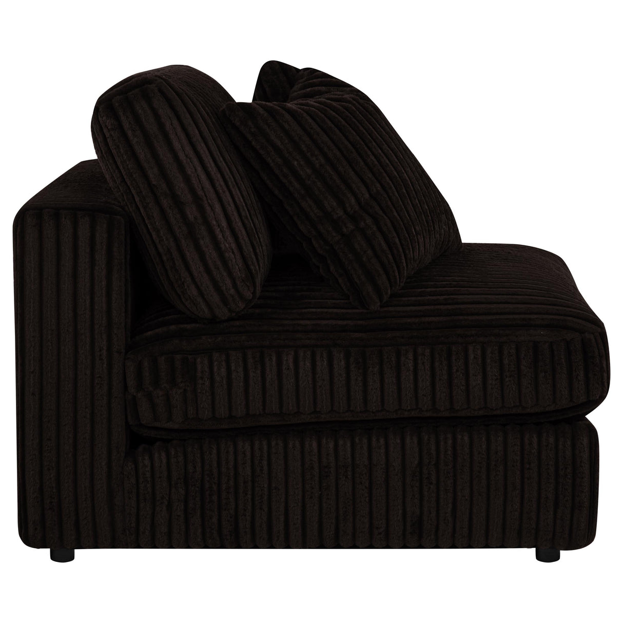 Blaine Chocolate Corduroy Upholstered Armless Chair