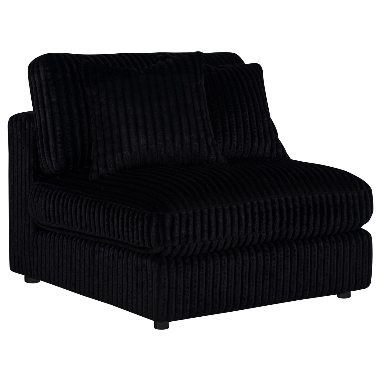 Blaine Black Corduroy Upholstered Armless Chair