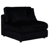 Blaine Black Corduroy Upholstered Armless Chair