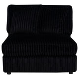 Blaine Black Corduroy Upholstered Armless Chair