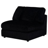 Blaine Black Corduroy Upholstered Armless Chair