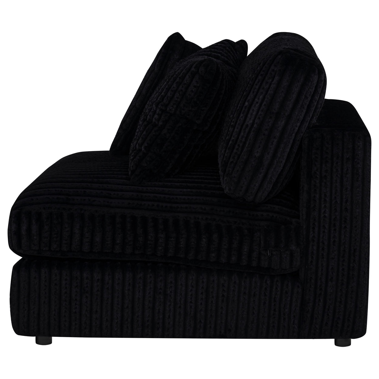 Blaine Black Corduroy Upholstered Armless Chair