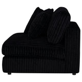 Blaine Black Corduroy Upholstered Armless Chair