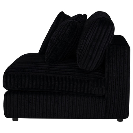 Blaine Black Corduroy Upholstered Armless Chair