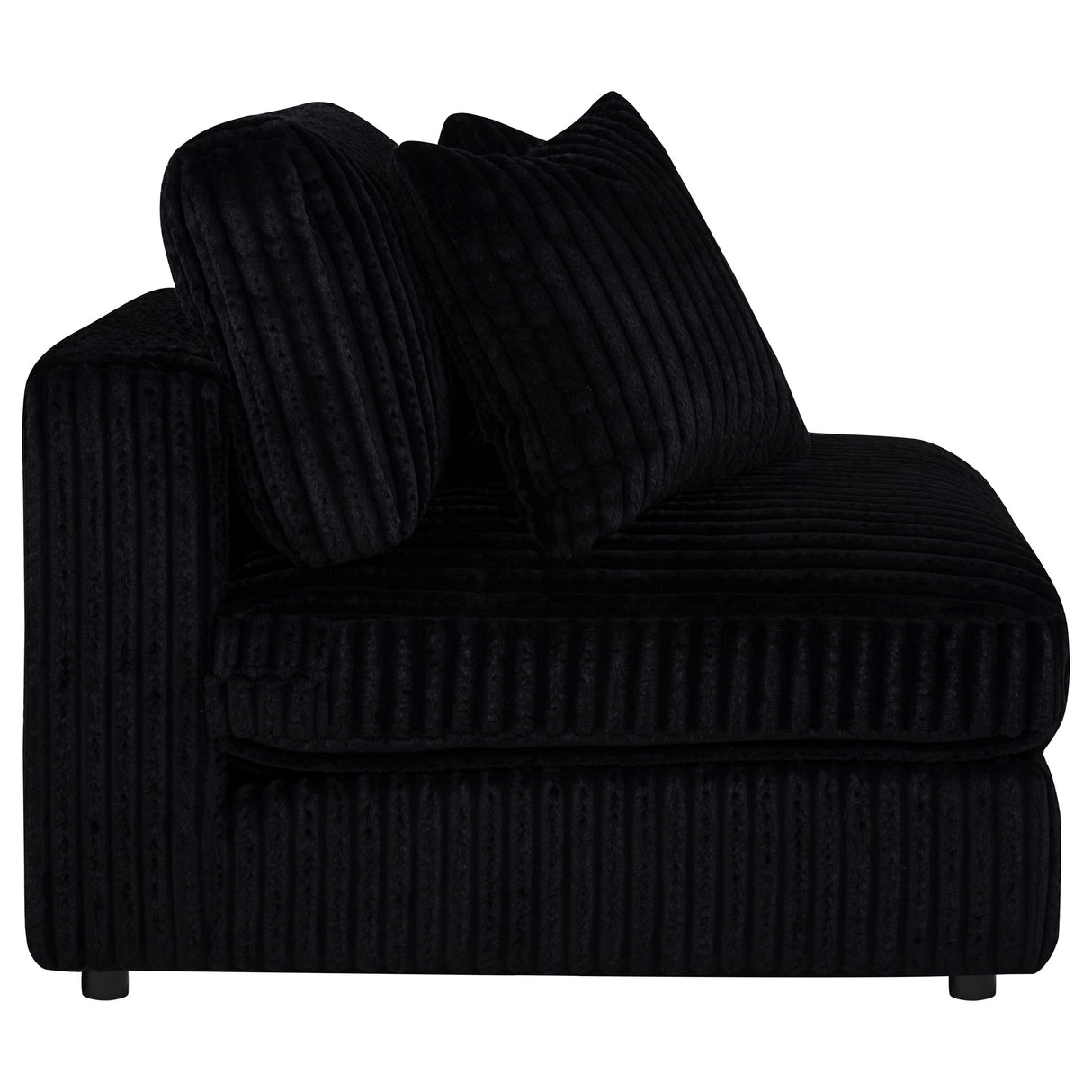 Blaine Black Corduroy Upholstered Armless Chair