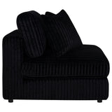 Blaine Black Corduroy Upholstered Armless Chair