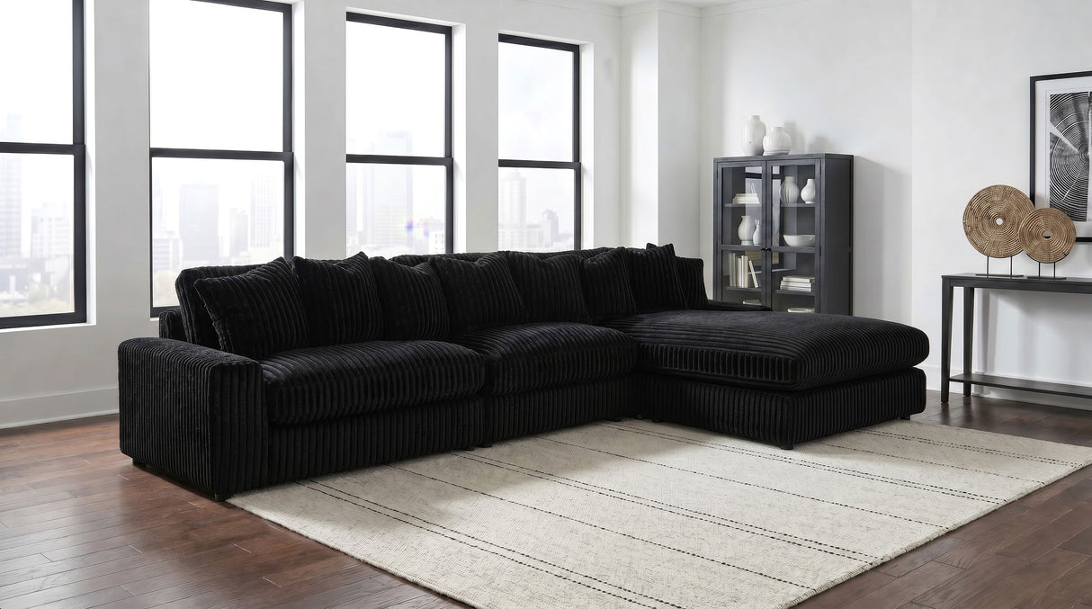 Blaine Black Corduroy Upholstered Armless Chair