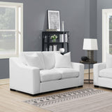 Ashlyn Upholstered Sloped Arm Loveseat in White