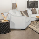 Ashlyn Upholstered Sloped Arm Accent Chair in White