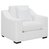 Ashlyn Upholstered Sloped Arm Accent Chair in White