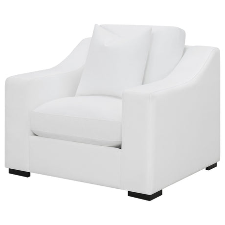Ashlyn Upholstered Sloped Arm Accent Chair in White