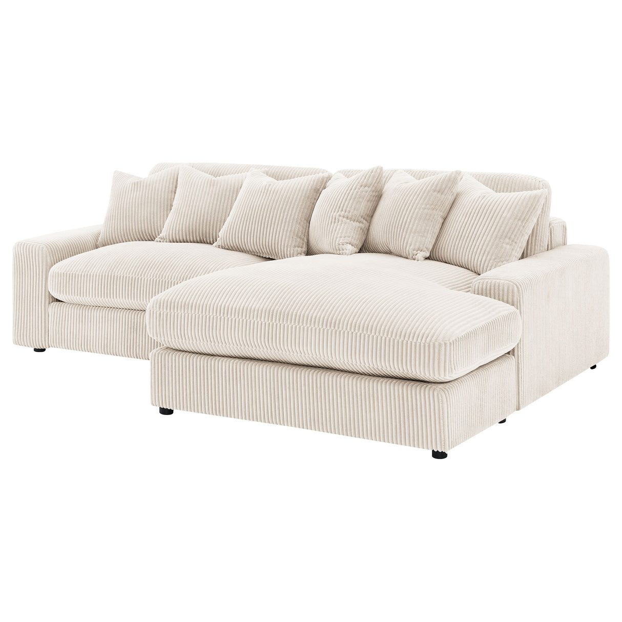 Blaine Upholstered Reversible Chaise Sectional Sofa, Sand