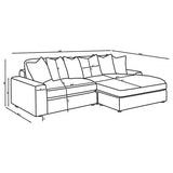 Blaine Upholstered Reversible Chaise Sectional Sofa, Sand
