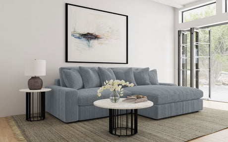 Blaine Upholstered Reversible Chaise Sectional Sofa, Fog