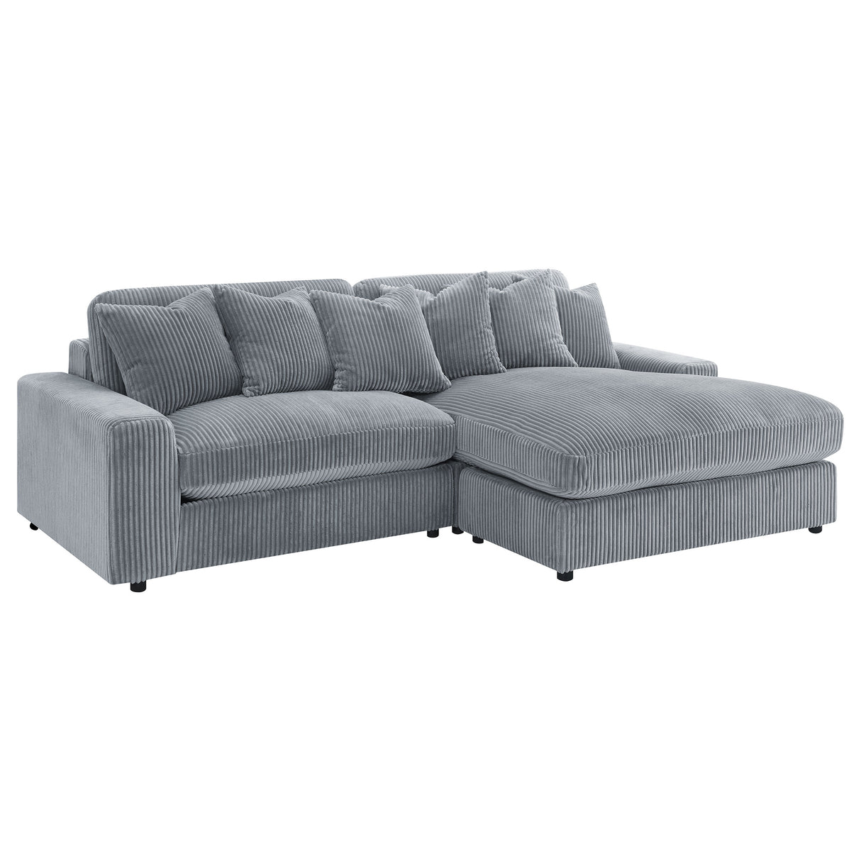 Blaine Upholstered Reversible Chaise Sectional Sofa - Fog