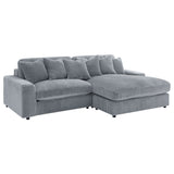 Blaine Upholstered Reversible Chaise Sectional Sofa - Fog