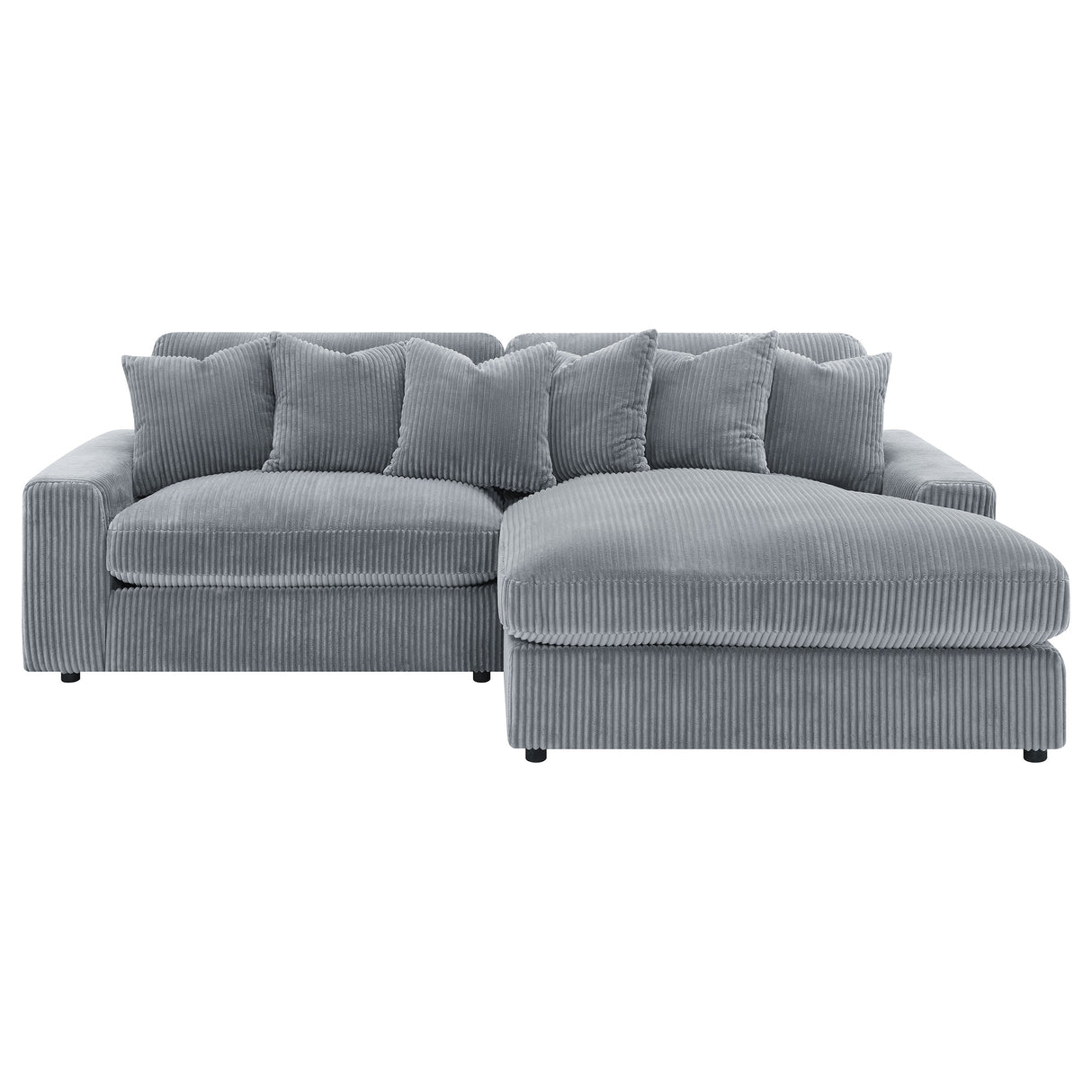 Blaine Upholstered Reversible Chaise Sectional Sofa - Fog