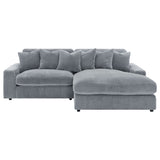 Blaine Upholstered Reversible Chaise Sectional Sofa - Fog