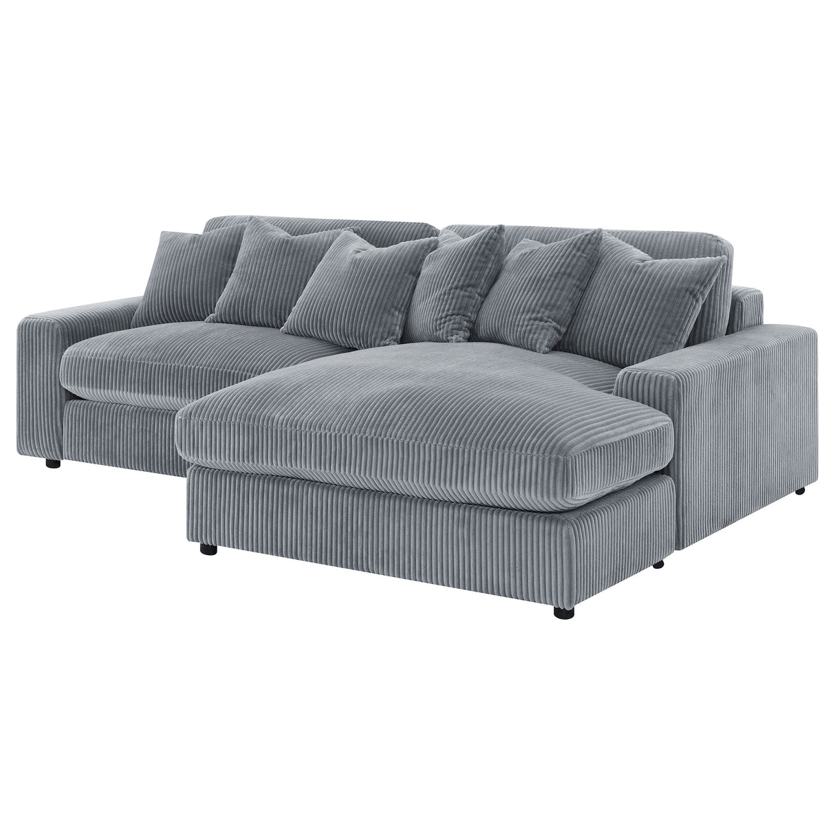 Blaine Upholstered Reversible Chaise Sectional Sofa - Fog