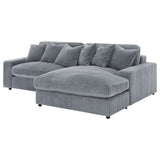 Blaine Upholstered Reversible Chaise Sectional Sofa, Fog