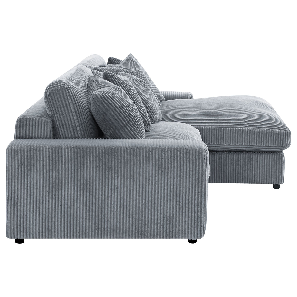 Blaine Upholstered Reversible Chaise Sectional Sofa - Fog