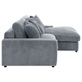 Blaine Upholstered Reversible Chaise Sectional Sofa - Fog
