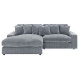 Blaine Upholstered Reversible Chaise Sectional Sofa - Fog