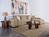 Octavia Upholstered Sectional Chaise Sofa in Camel