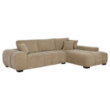 Octavia Upholstered Sectional Chaise Sofa in Camel
