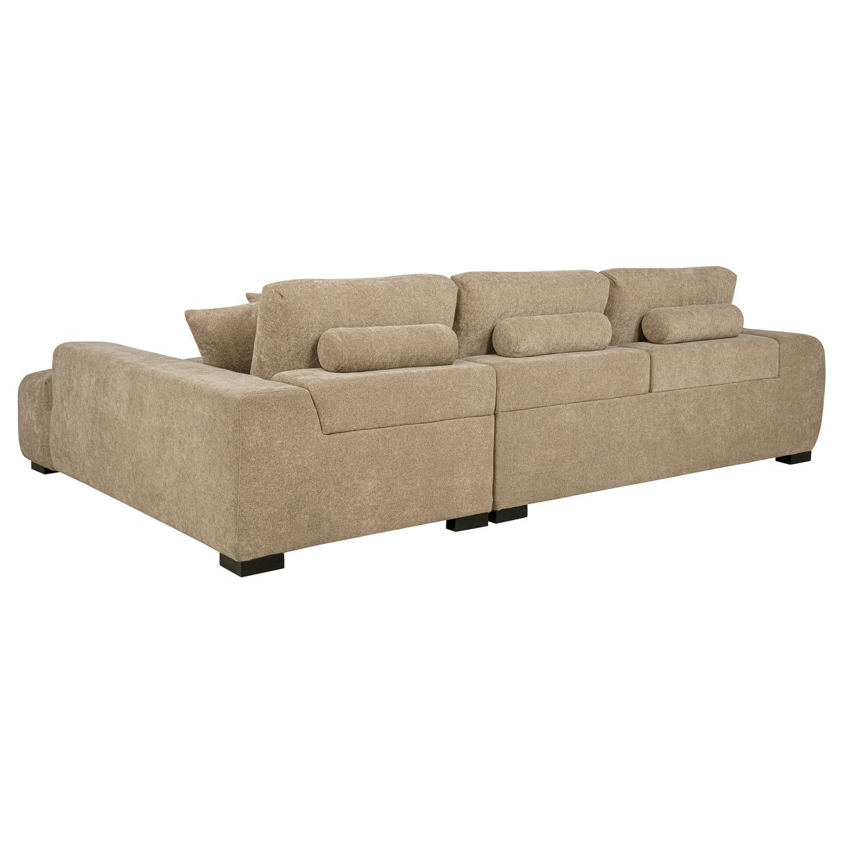 Octavia Upholstered Sectional Chaise Sofa in Camel