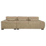 Octavia Upholstered Sectional Chaise Sofa in Camel