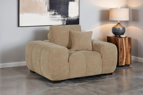 Octavia Upholstered Track Arm Accent Chair - Camel