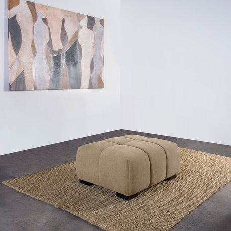 Octavia Upholstered Rectangular Ottoman, Camel