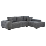 Octavia Upholstered Sectional Chaise Sofa in Charcoal Grey