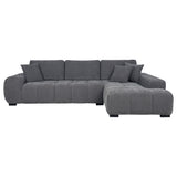 Octavia Upholstered Sectional Chaise Sofa in Charcoal Grey