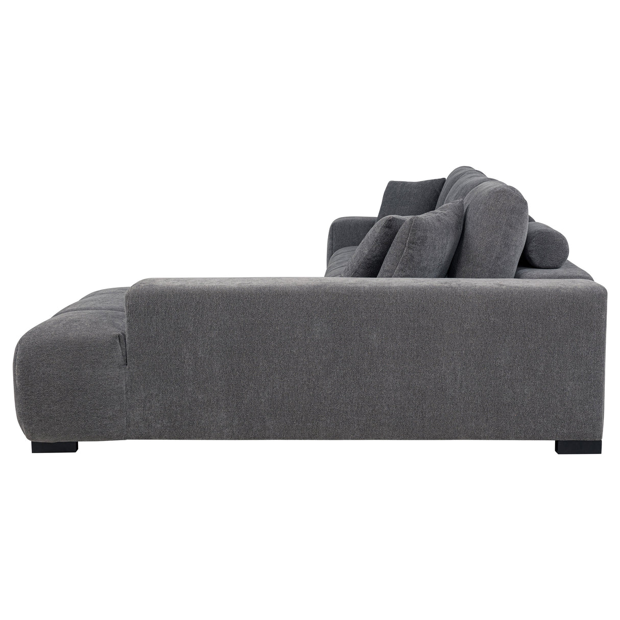 Octavia Upholstered Sectional Chaise Sofa in Charcoal Grey