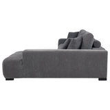 Octavia Upholstered Sectional Chaise Sofa in Charcoal Grey