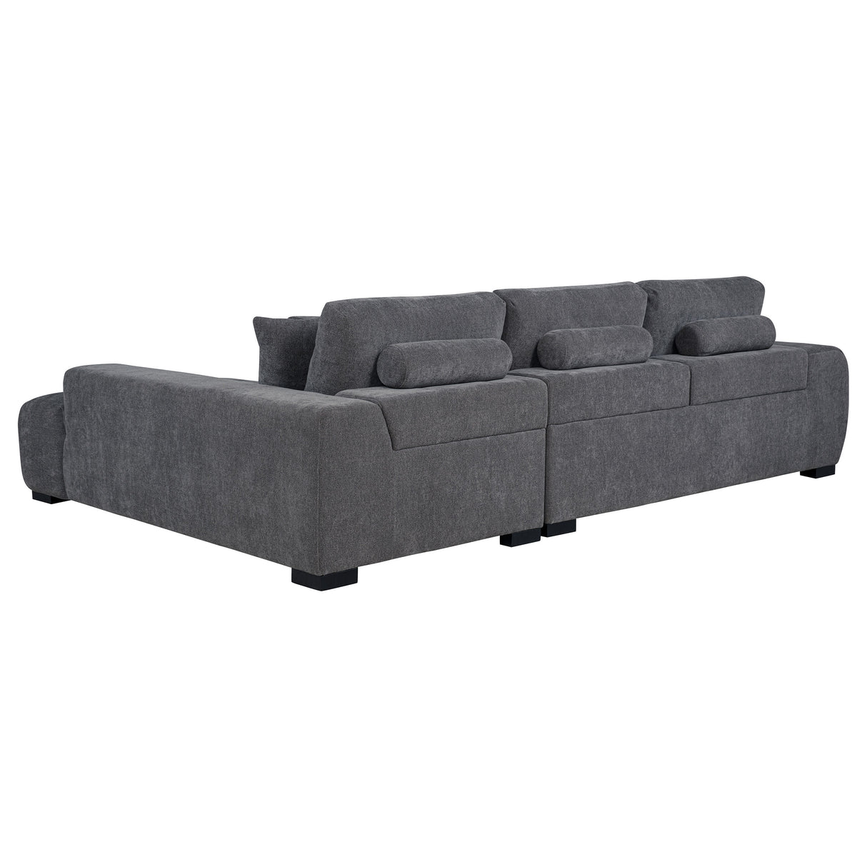 Octavia Upholstered Sectional Chaise Sofa in Charcoal Grey