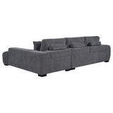 Octavia Upholstered Sectional Chaise Sofa in Charcoal Grey